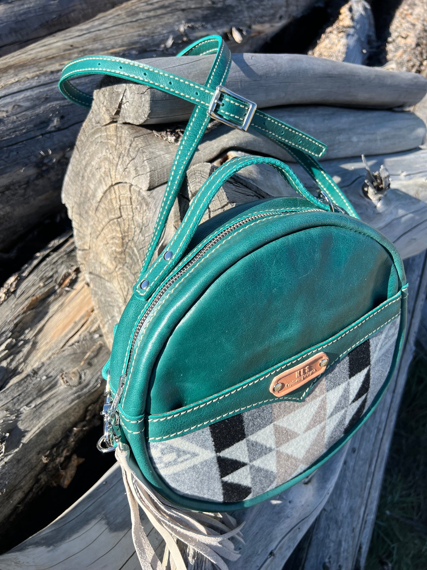 Canteen Bag - Leather + Pendleton