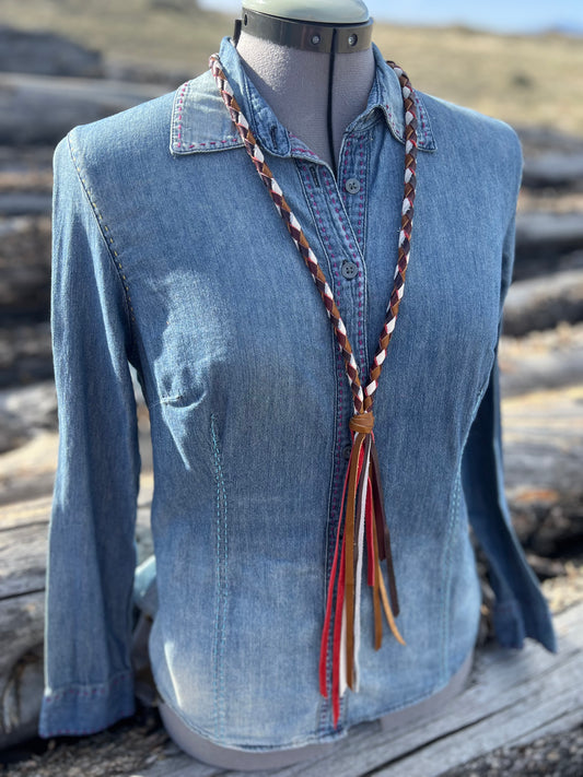 4-Strand Braided Leather Necklace
