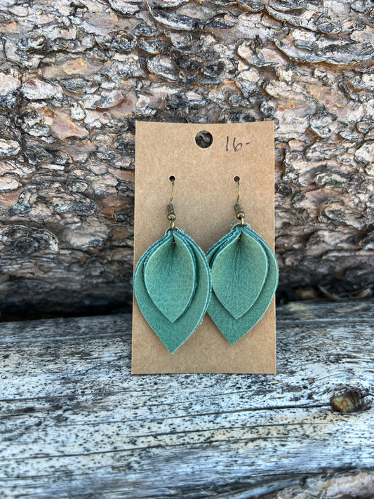 Leather Teardrop Earrings