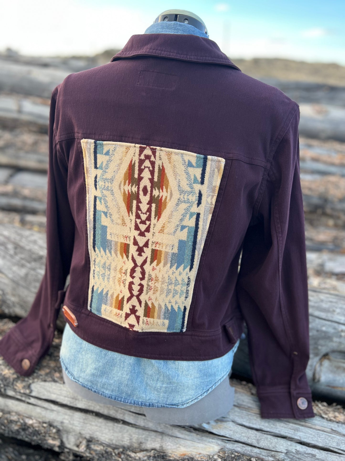 Plum Purple Jacket with Pendleton ~Ladies 1X