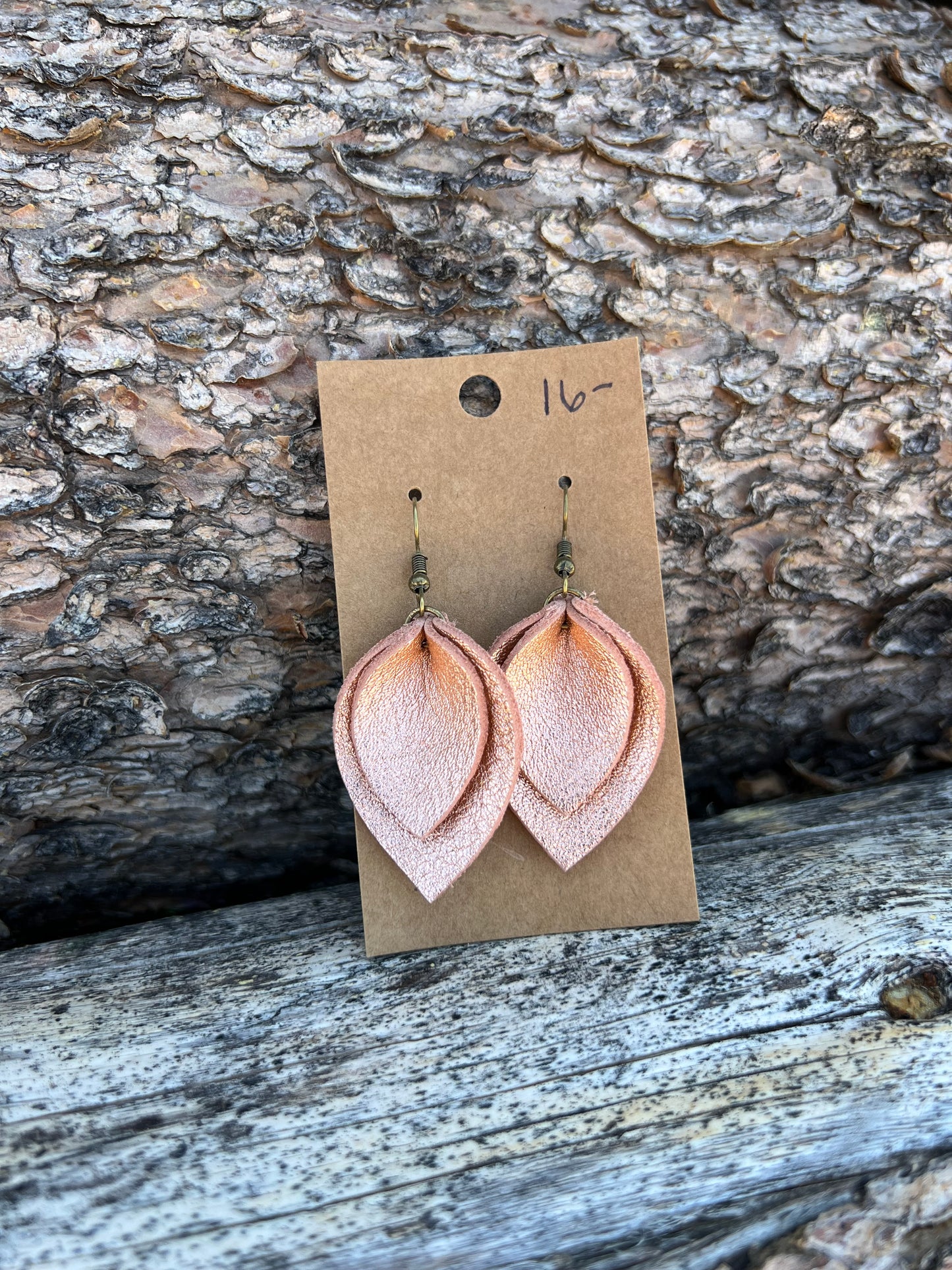 Leather Teardrop Earrings