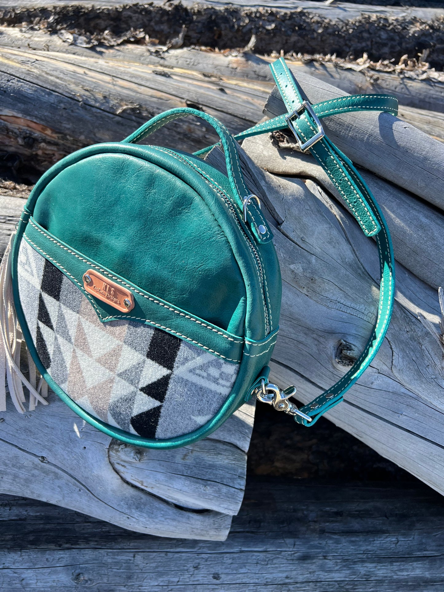 Canteen Bag - Leather + Pendleton
