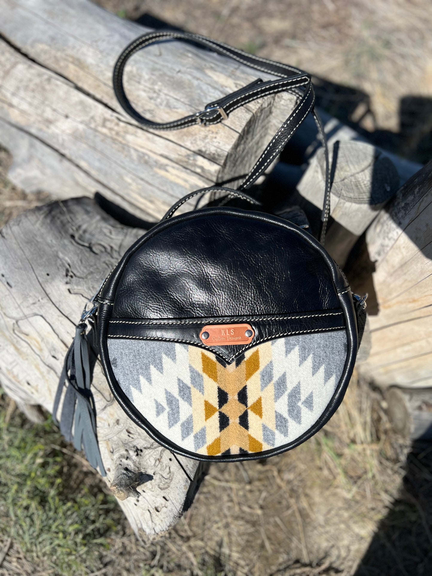 Canteen Bag - Leather + Pendleton