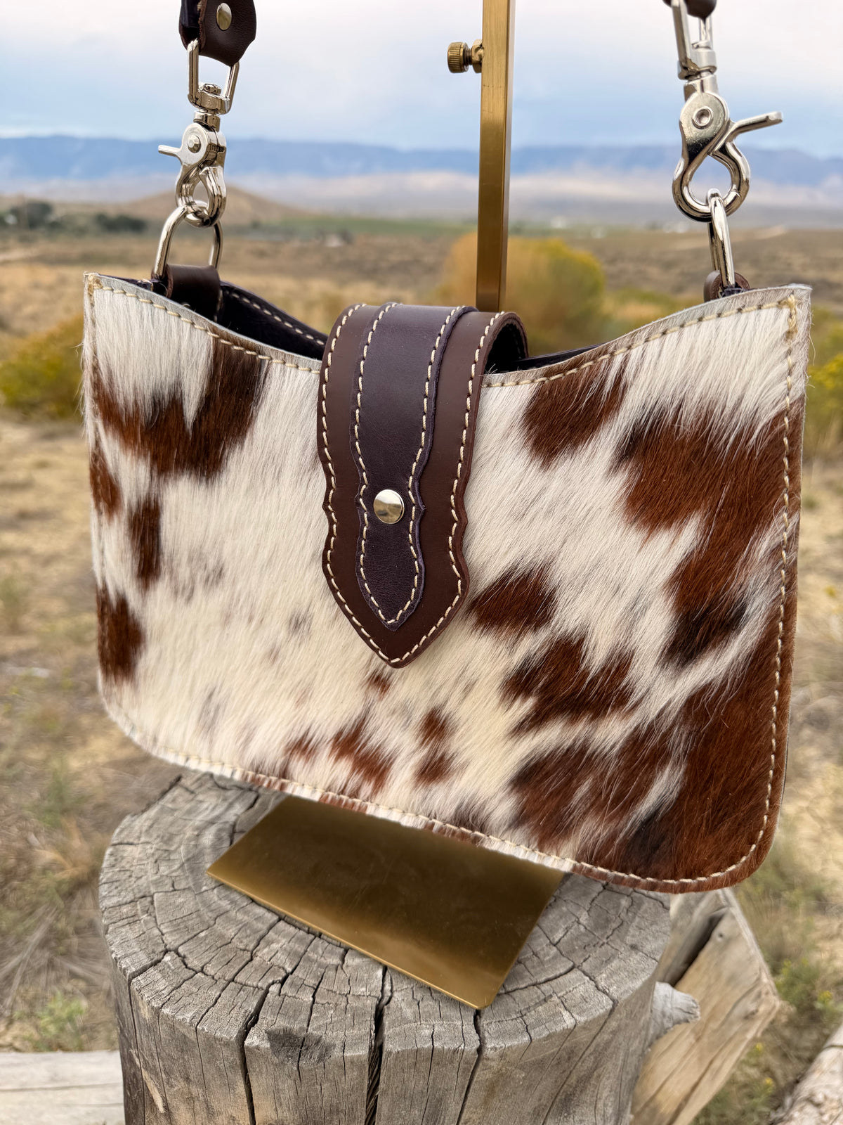 Shoulder Bag - Purple+Brown