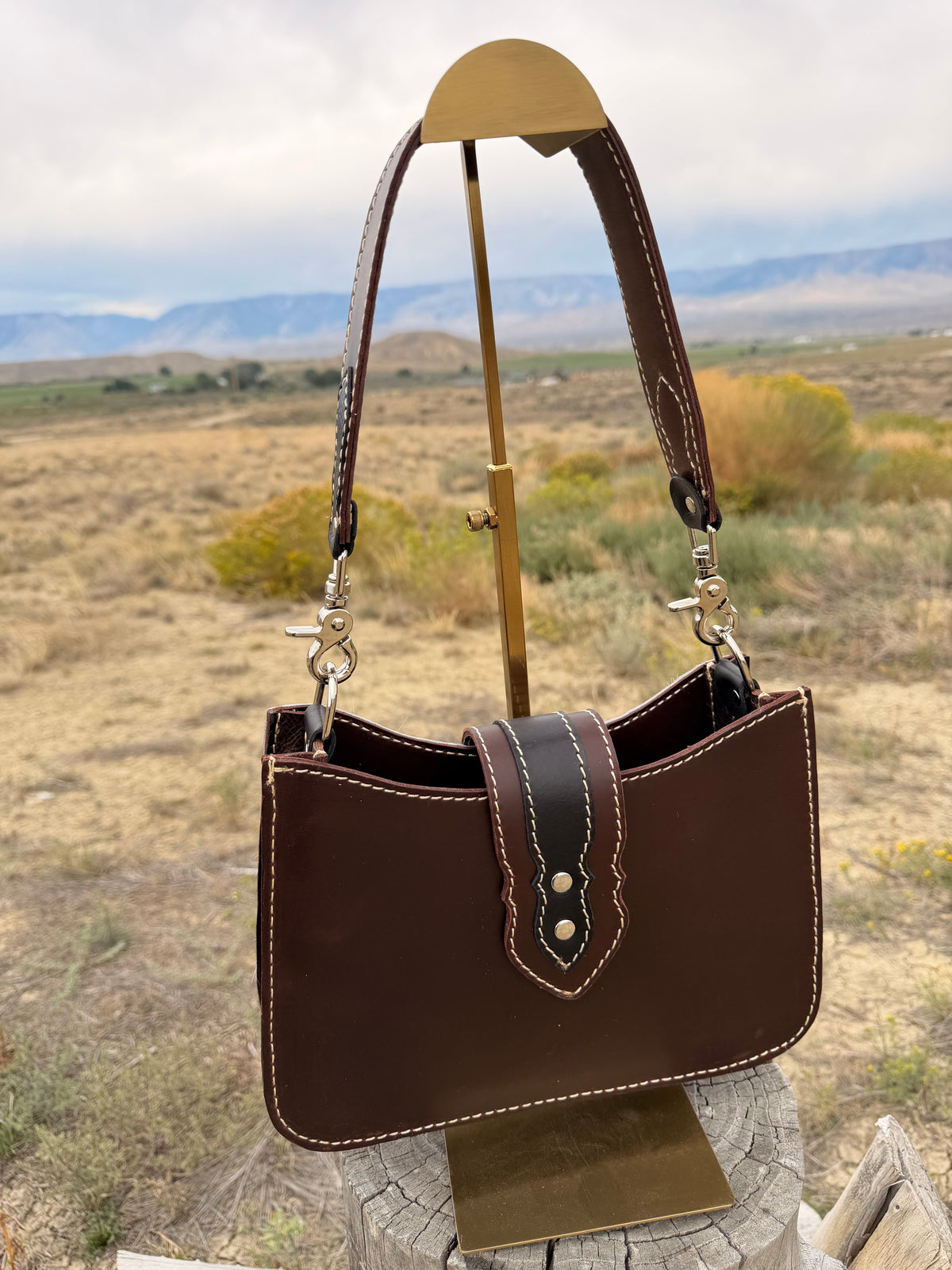 Shoulder Bag - Chocolate+Black