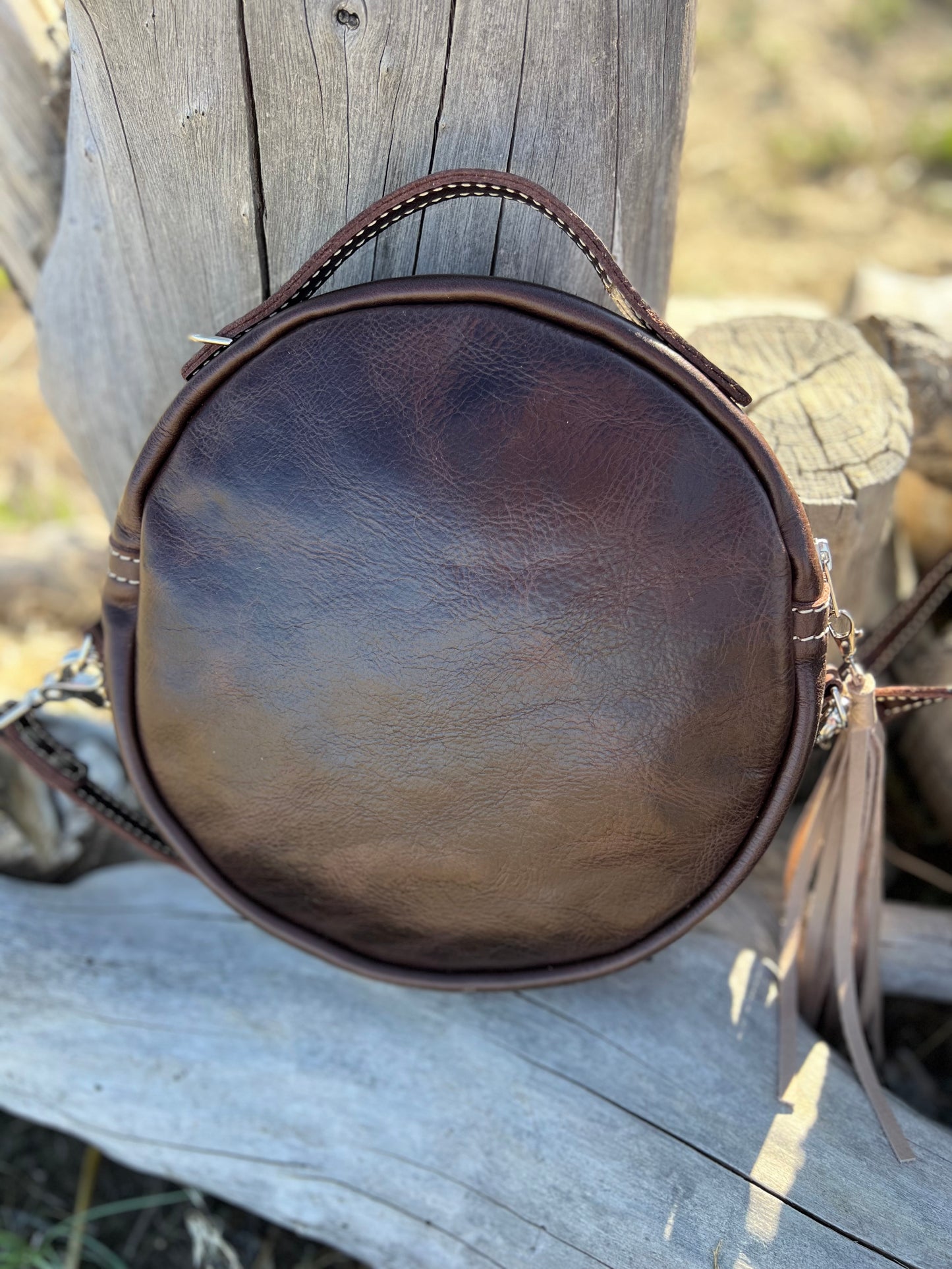 Canteen Bag - Leather + Pendleton