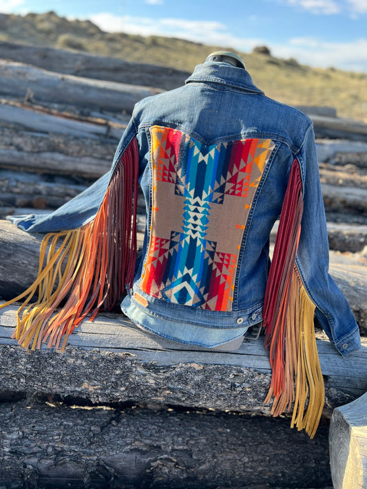 Fringe Jacket with Pendleton ~Ladies XL