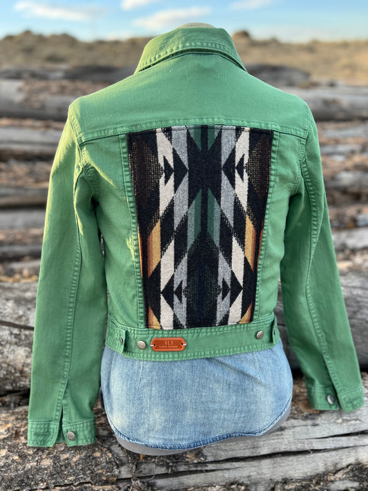Sage Green Jacket with Pendleton ~Ladies XS