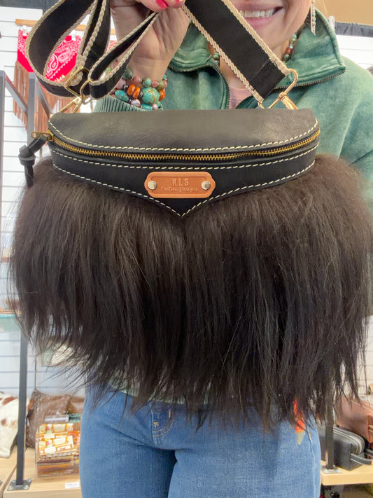 Sling Bag - Mongolian Sheep + Bison Leather