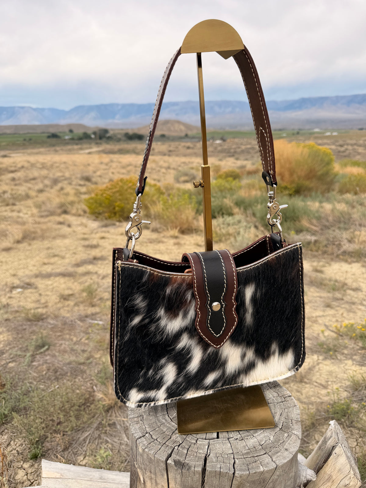 Shoulder Bag - Brown+Black