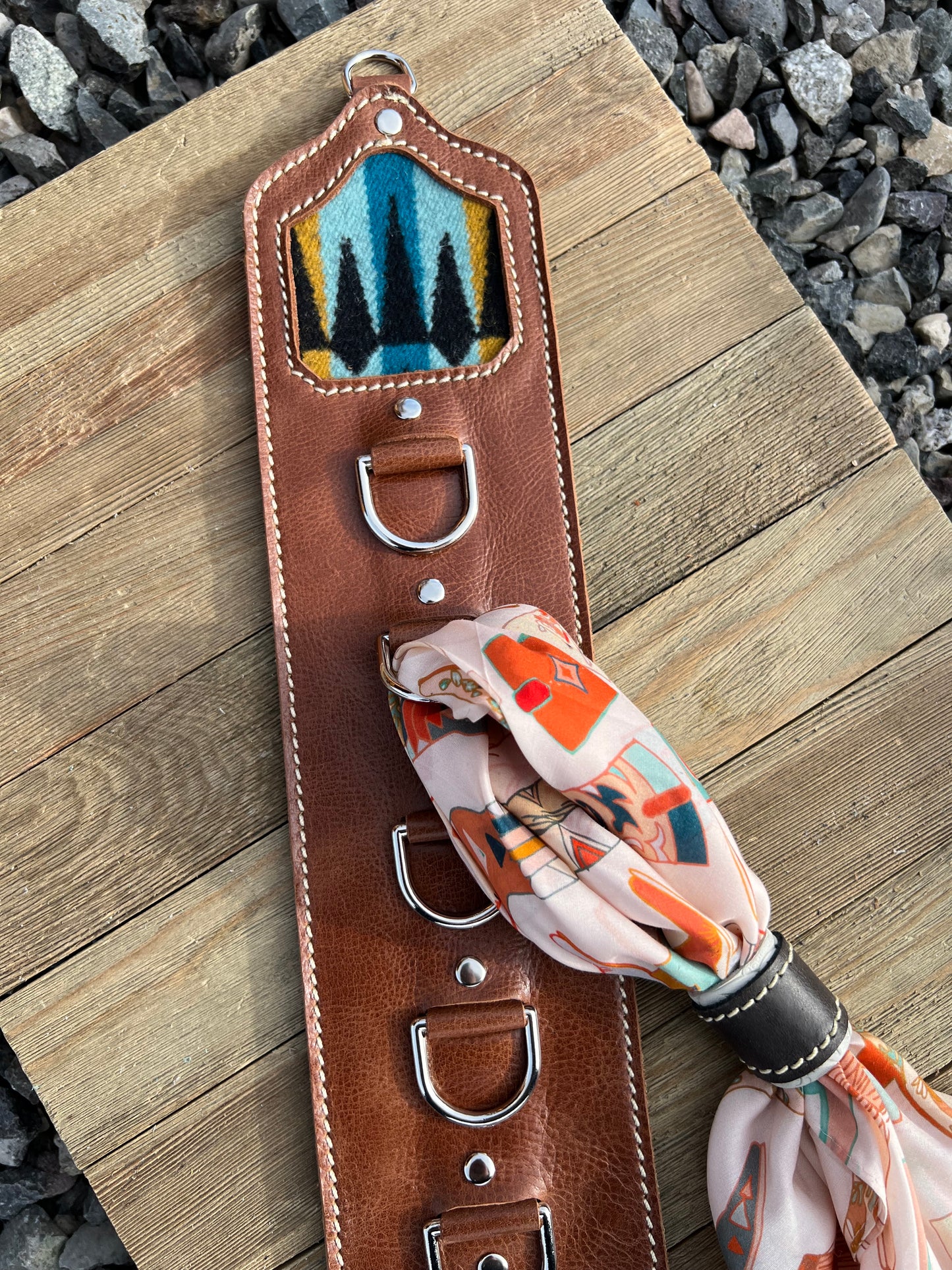 5 Ring Leather Wild Rag Holder