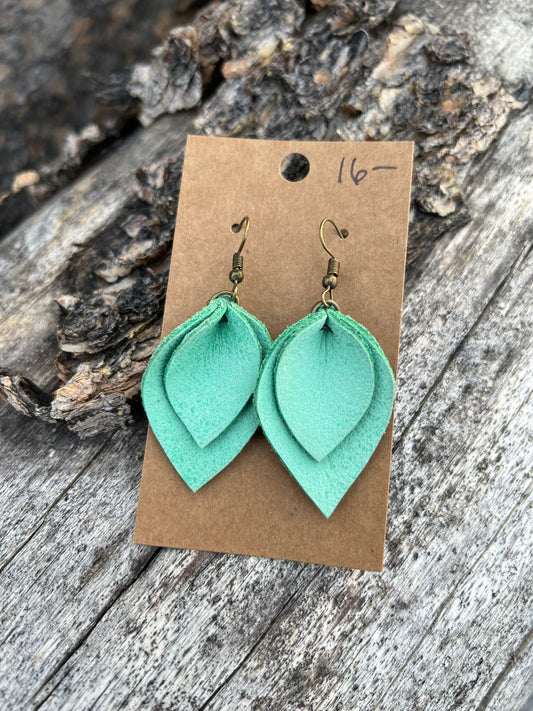 Leather Teardrop Earrings