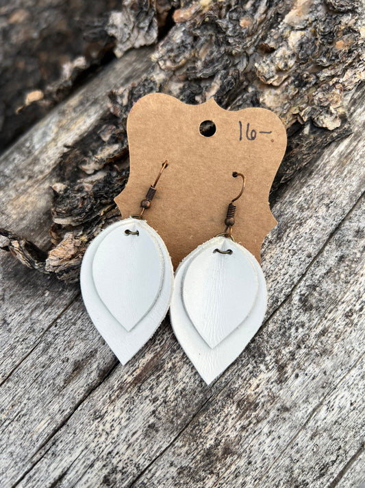 Leather Teardrop Earrings