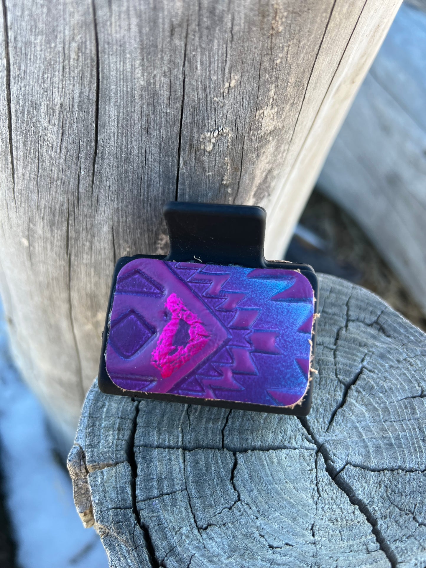 Mini Leather Hair Claw Clip