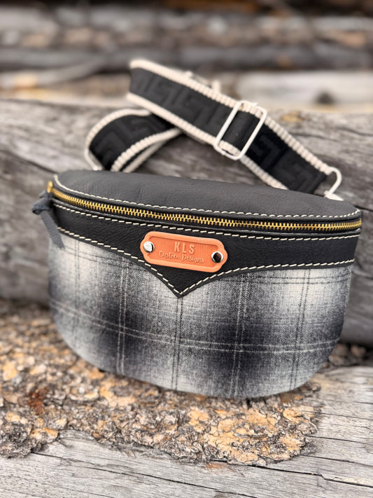 Sling Bag - *Special Edition* Pendleton Plaid - Black Bison Leather