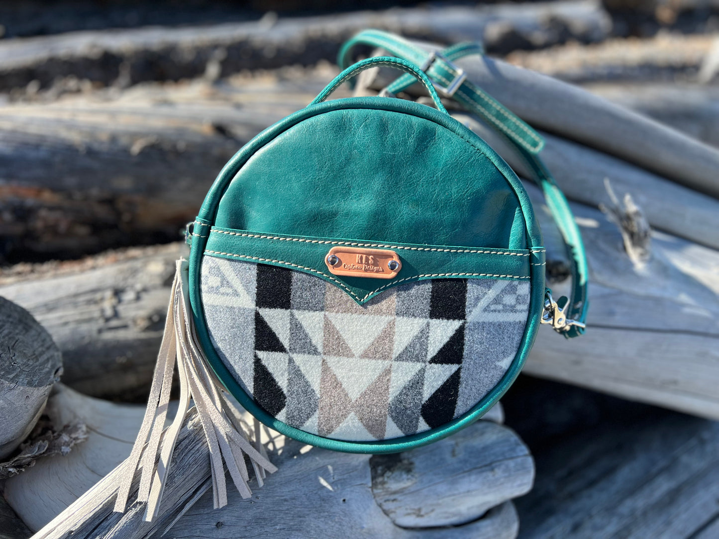 Canteen Bag - Leather + Pendleton