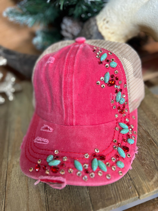 Fancy Bling + Turquoise Hat