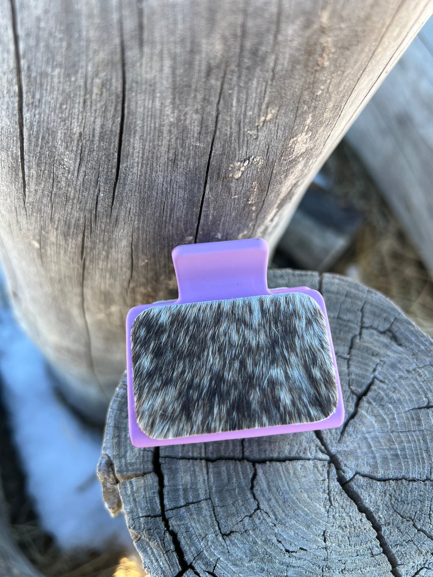 Mini Leather Hair Claw Clip