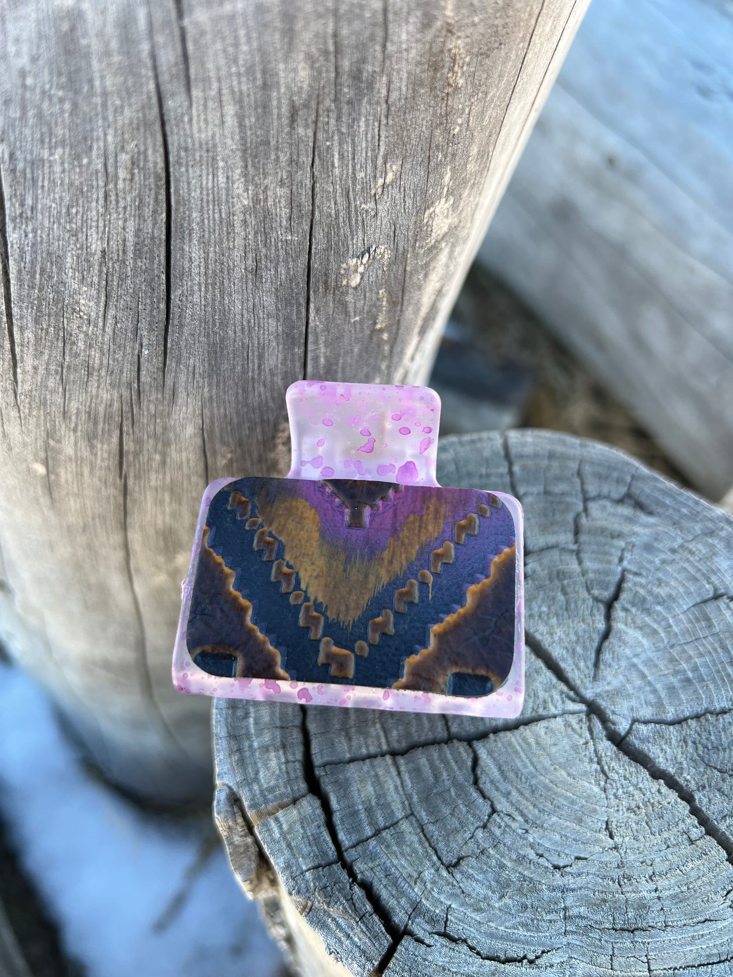 Mini Leather Hair Claw Clip