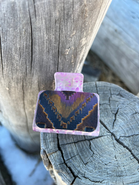 Mini Leather Hair Claw Clip