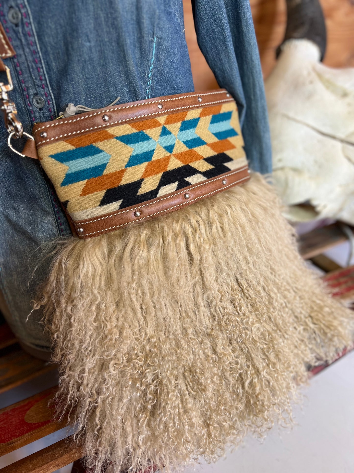 Crossbody Bag - Tibetan Lamb & Pendleton©️ Wool