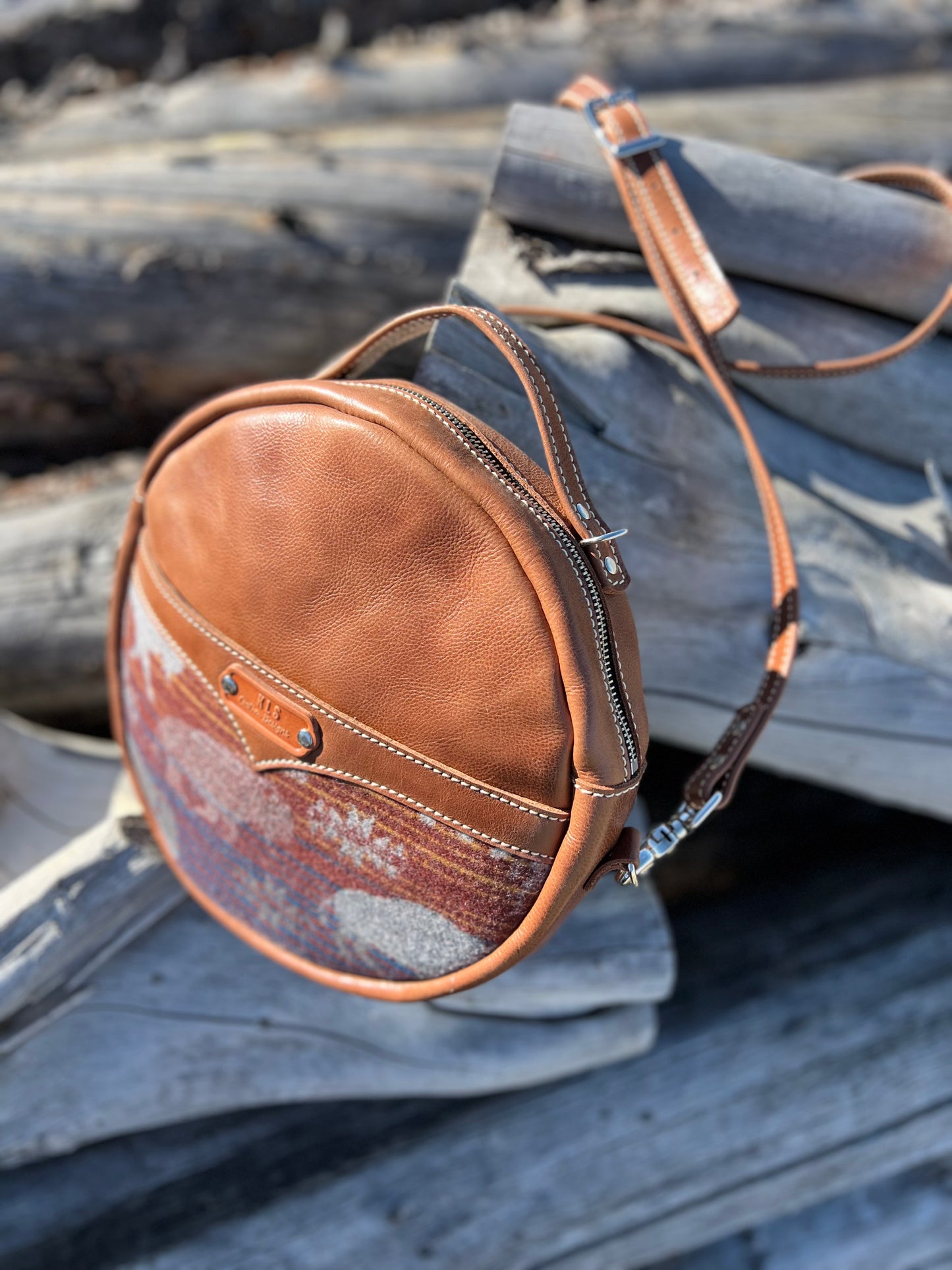 Canteen Bag - Leather + Pendleton