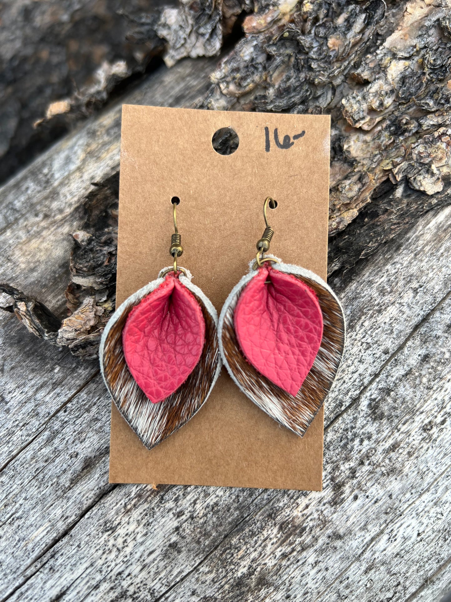 Leather Teardrop Earrings