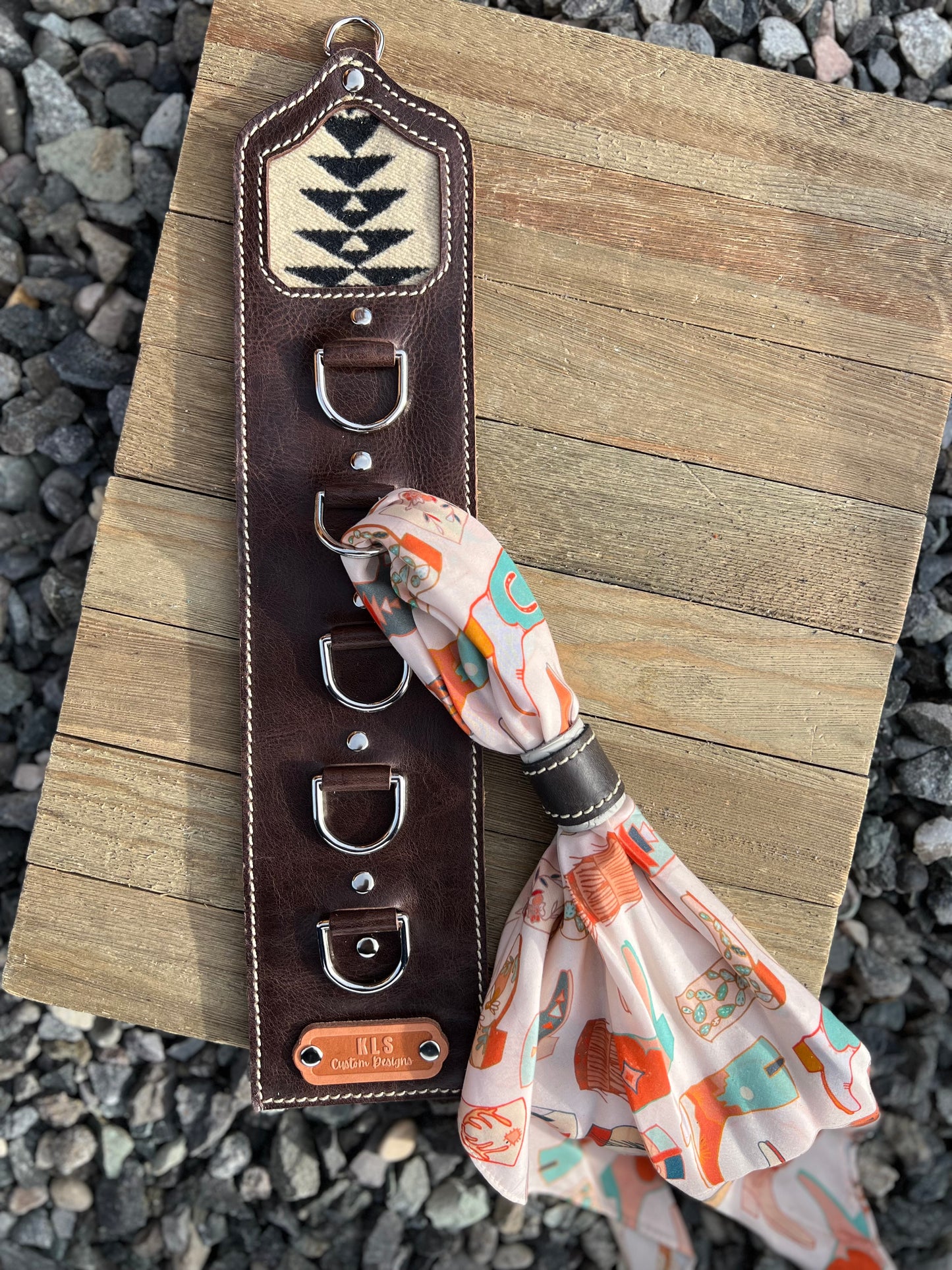 5 Ring Leather Wild Rag Holder