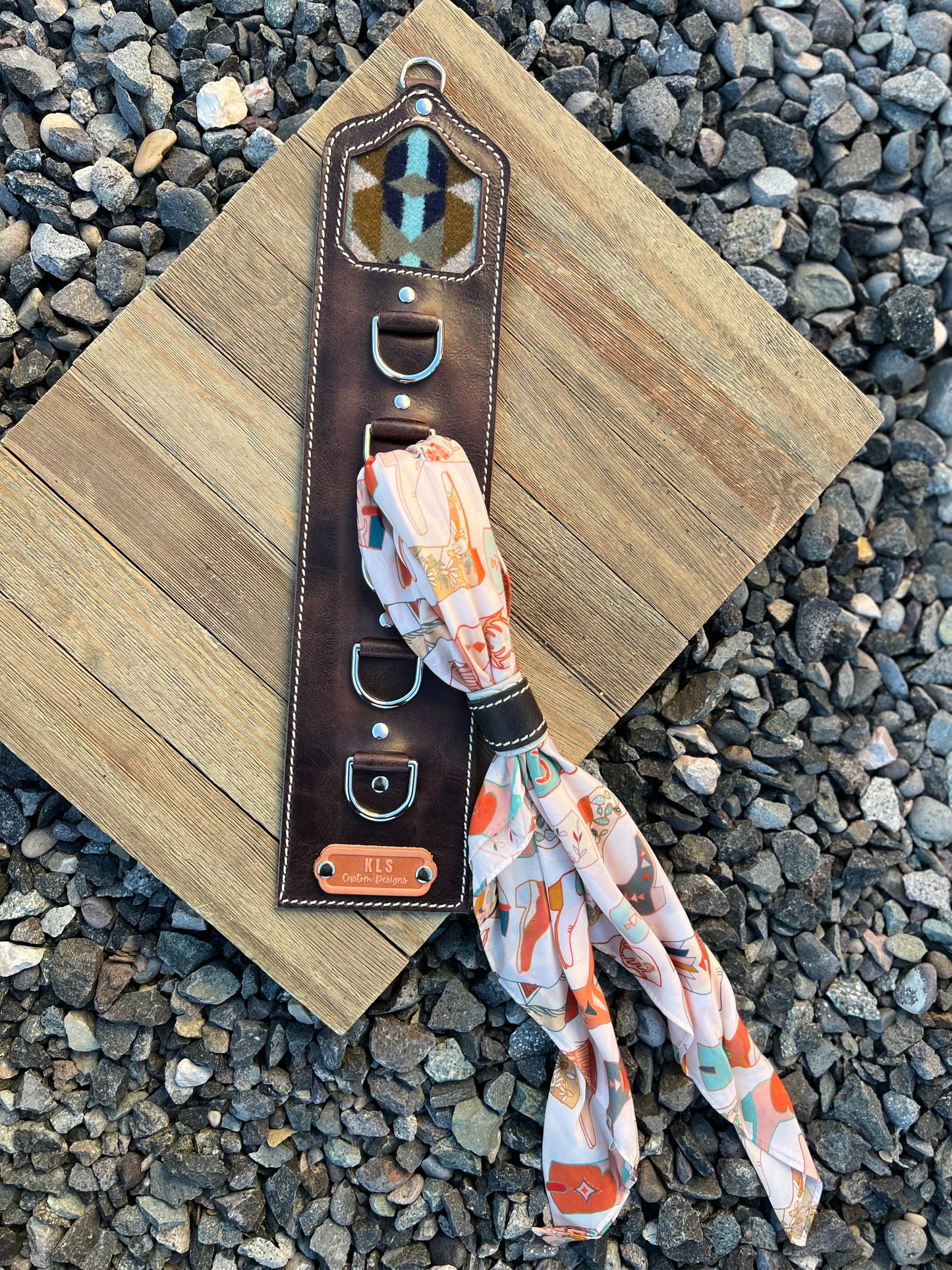 5 Ring Leather Wild Rag Holder