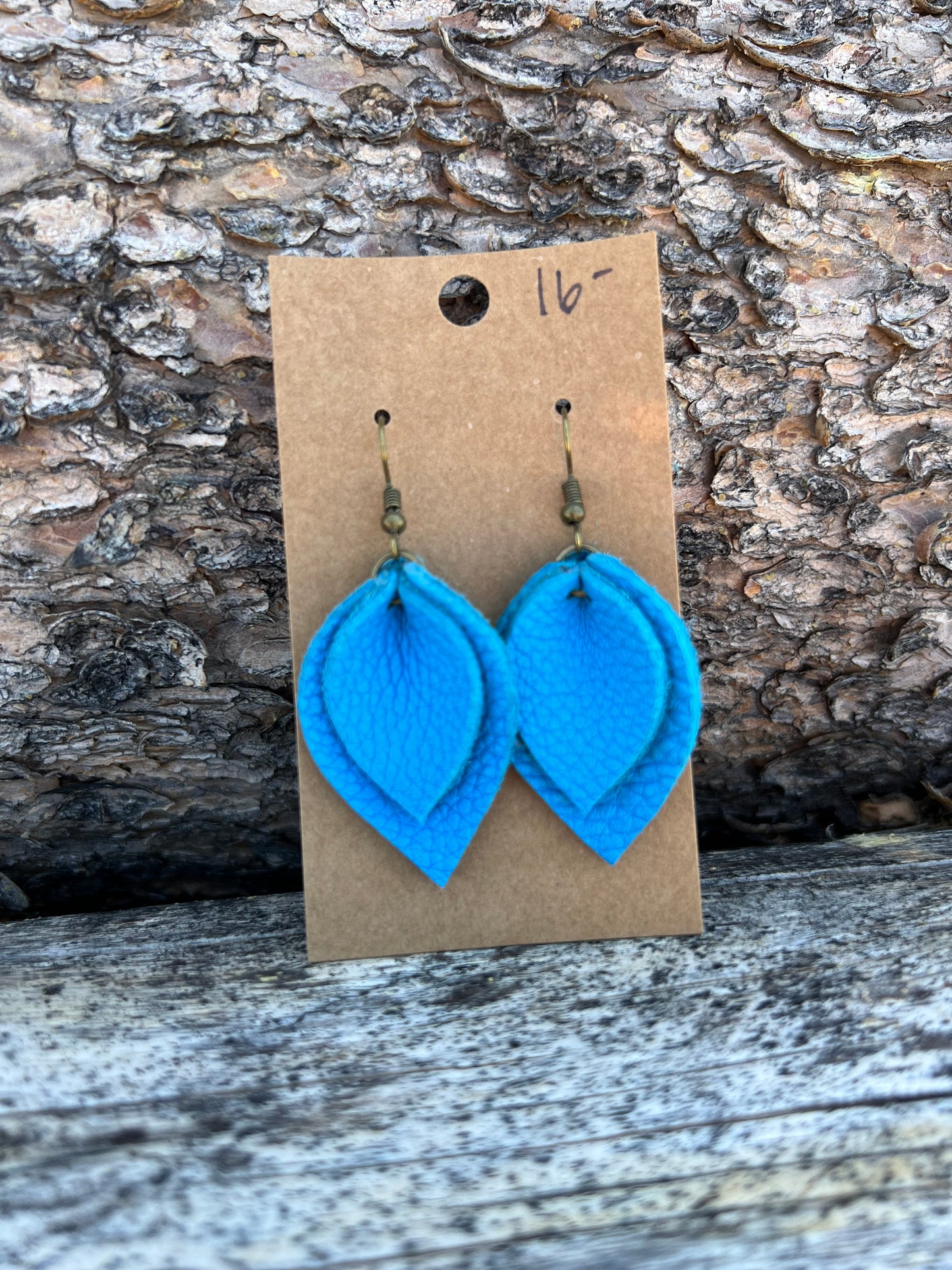 Leather Teardrop Earrings