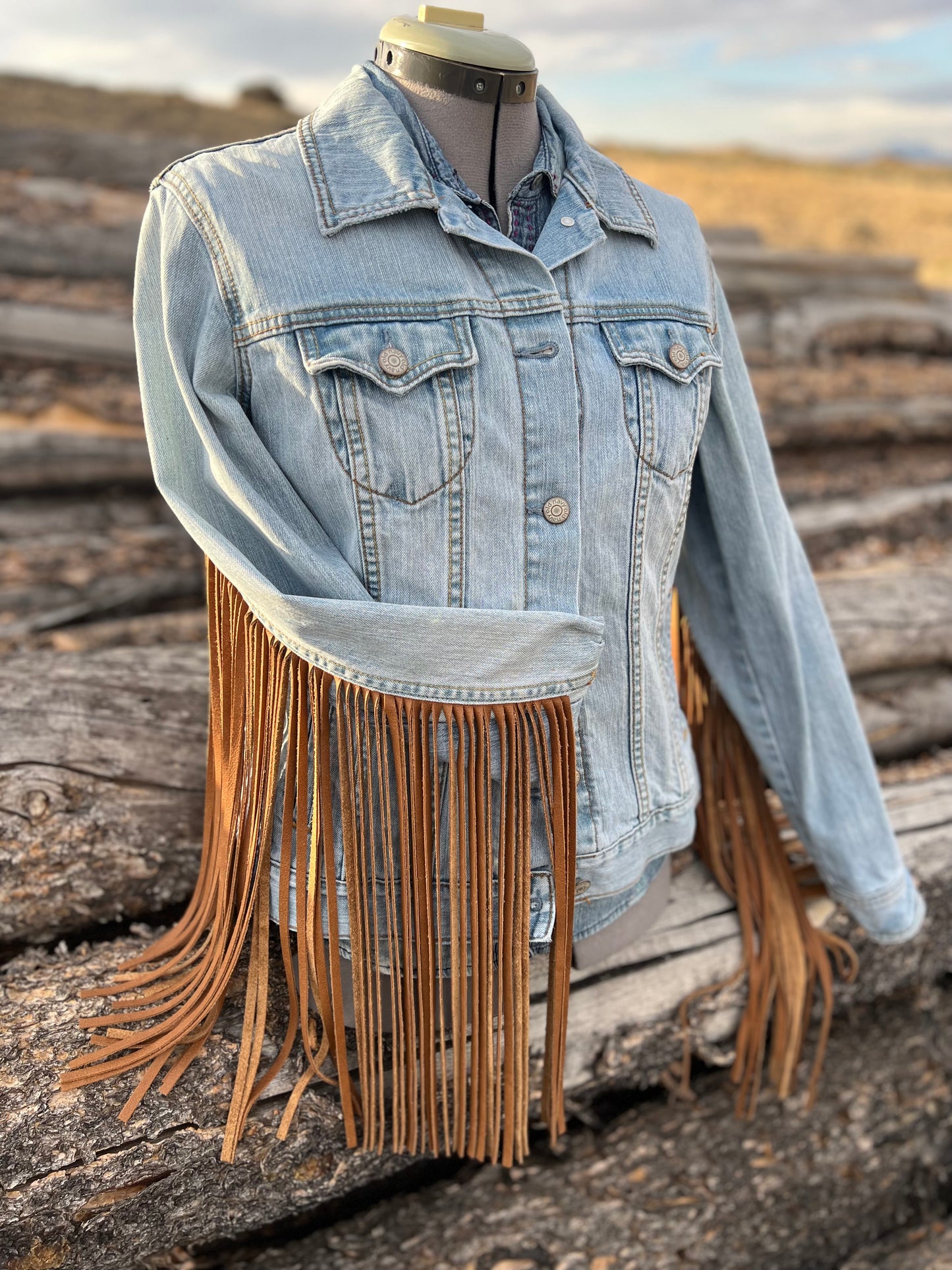 Fringe Jacket with Pendleton ~Ladies L