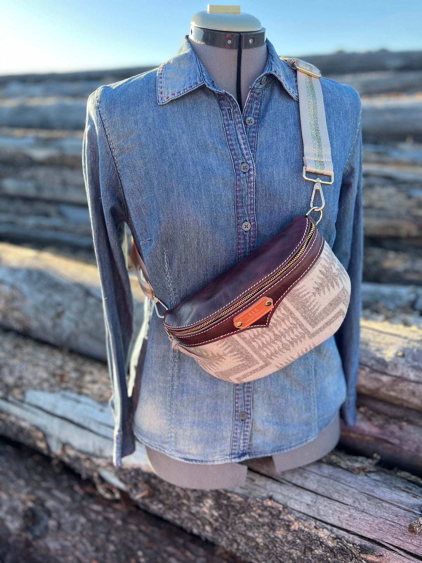 Sling Bag - Dark Purple Leather