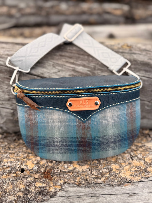 Sling Bag - *Special Edition* Pendleton Plaid - Blue Bison Leather