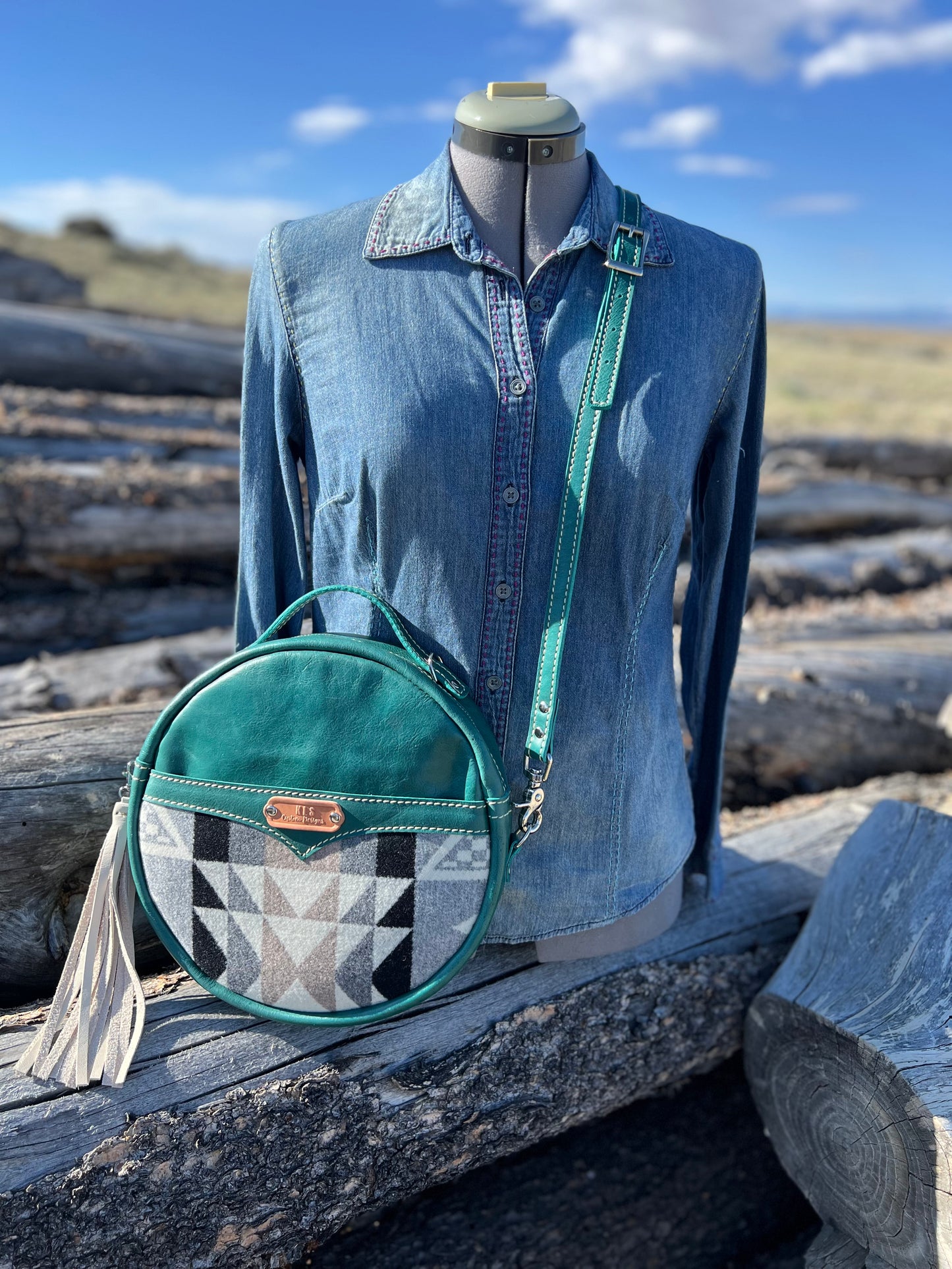 Canteen Bag - Leather + Pendleton