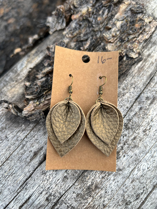 Leather Teardrop Earrings