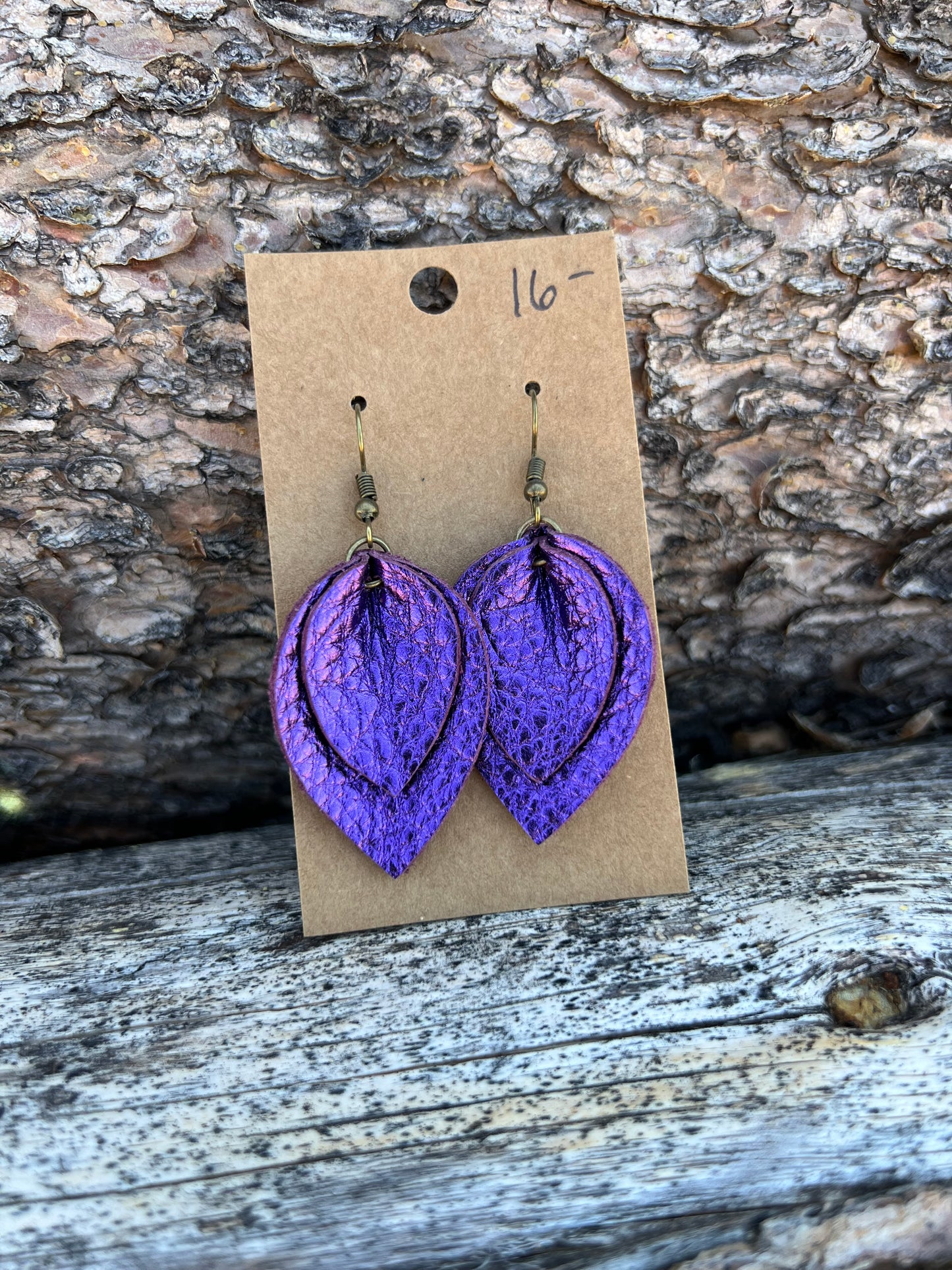 Leather Teardrop Earrings