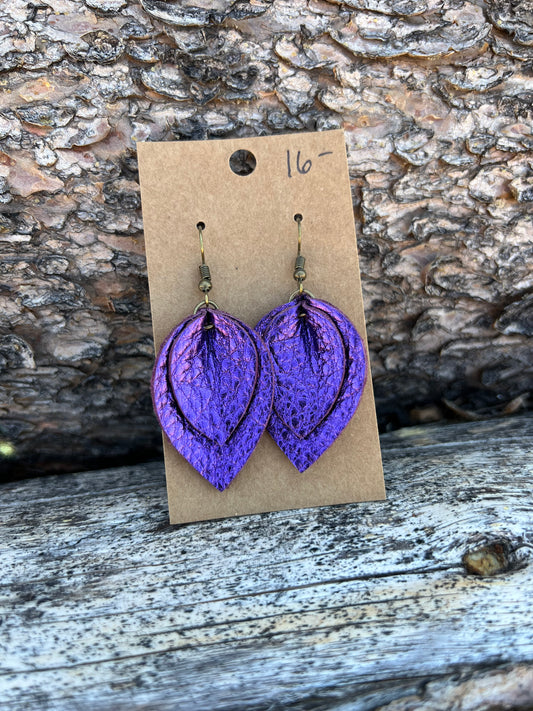 Leather Teardrop Earrings