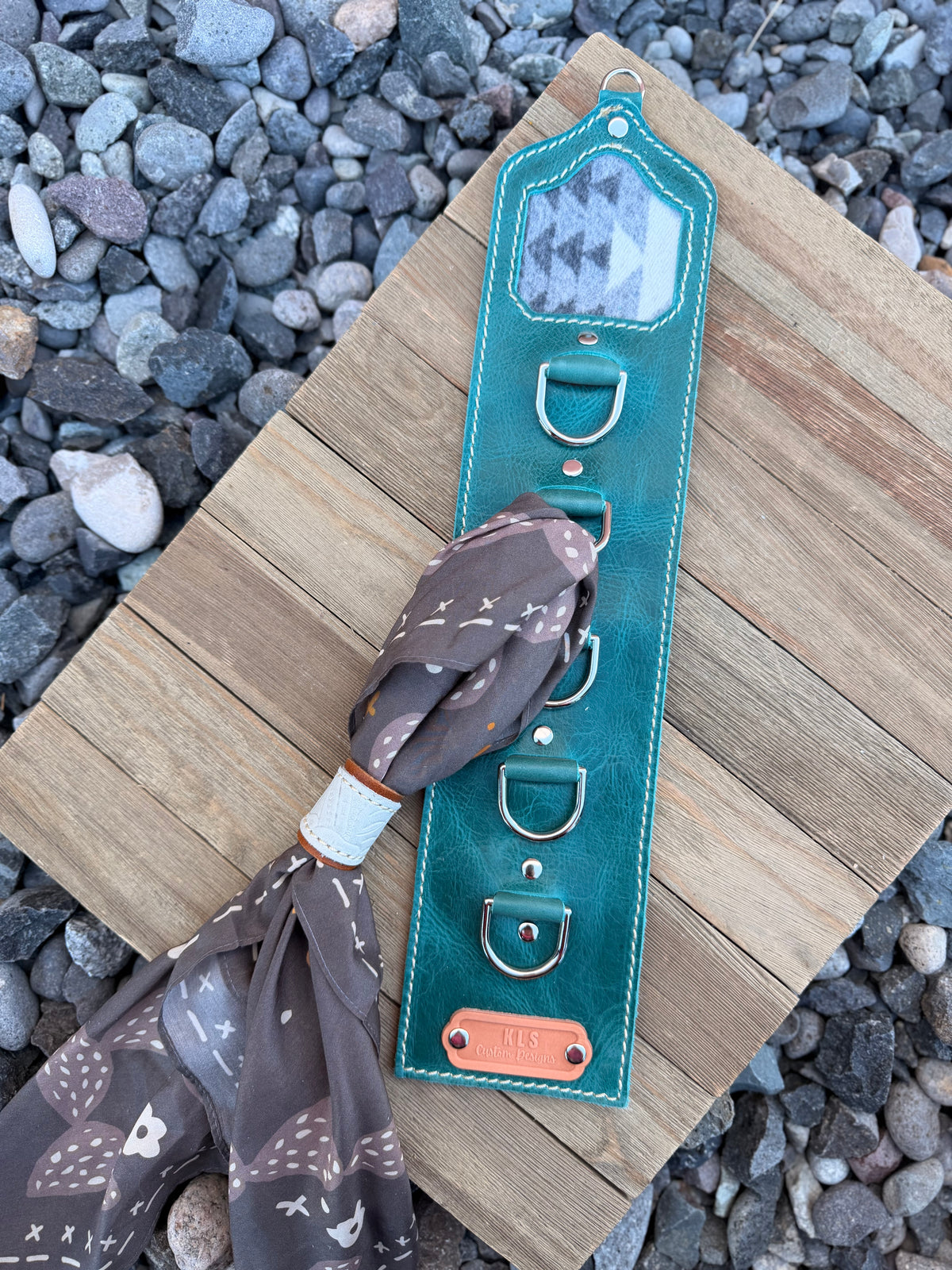 5 Ring Leather Wild Rag Holder