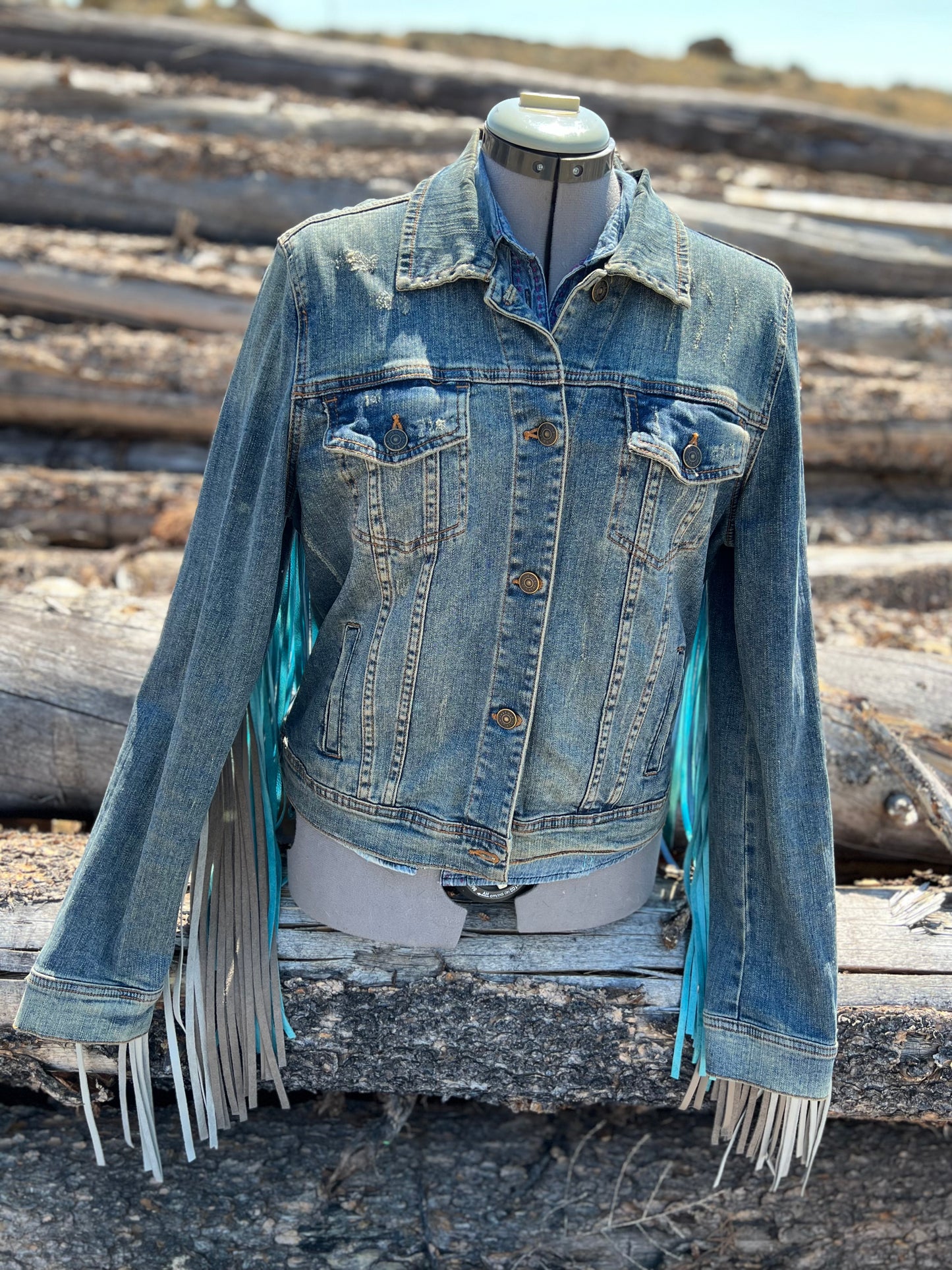 Fringe Jacket with Pendleton ~Ladies L