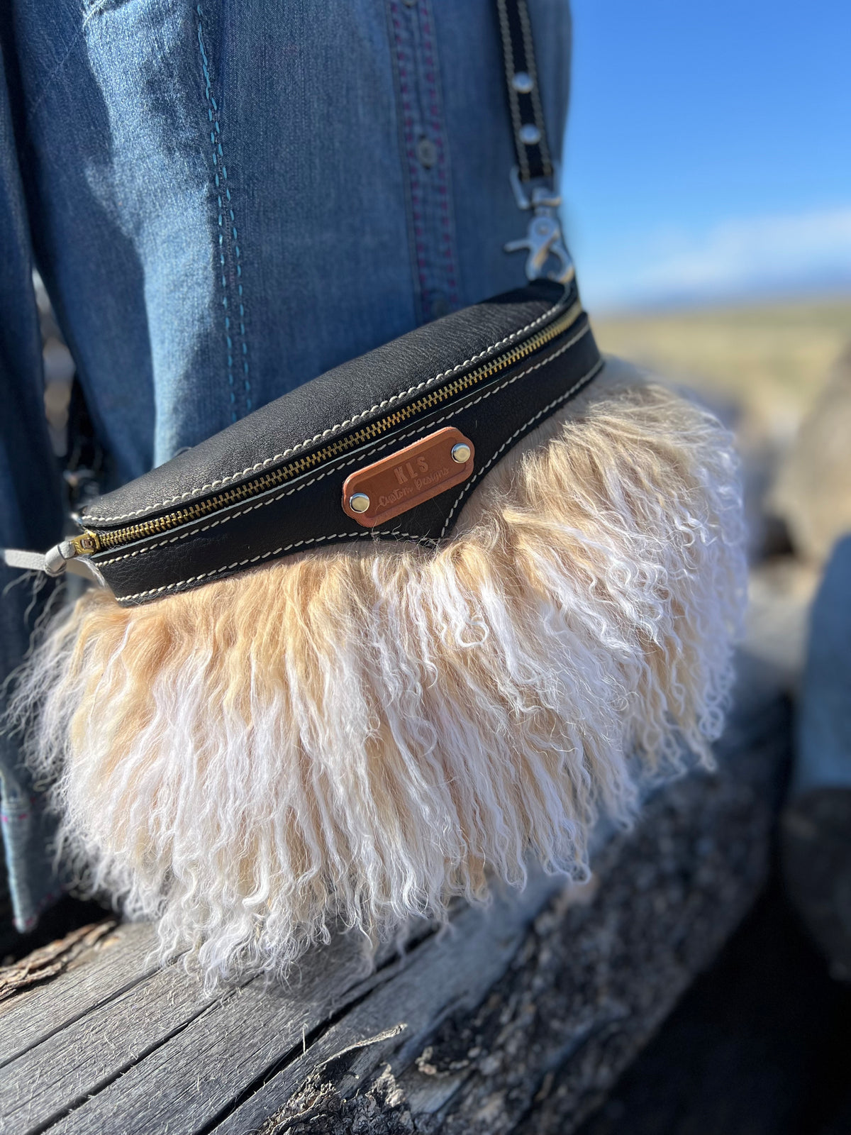 Tibetan Lamb Sling Bag + Leather Strap