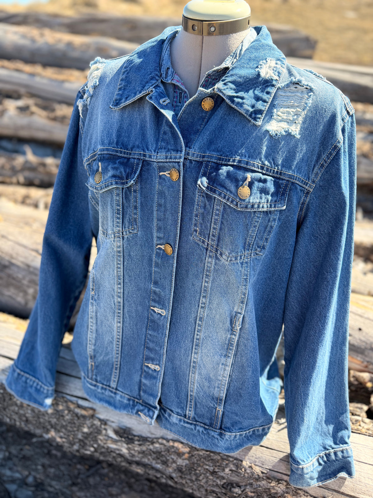 Jean Jacket with Pendleton ~Ladies XL
