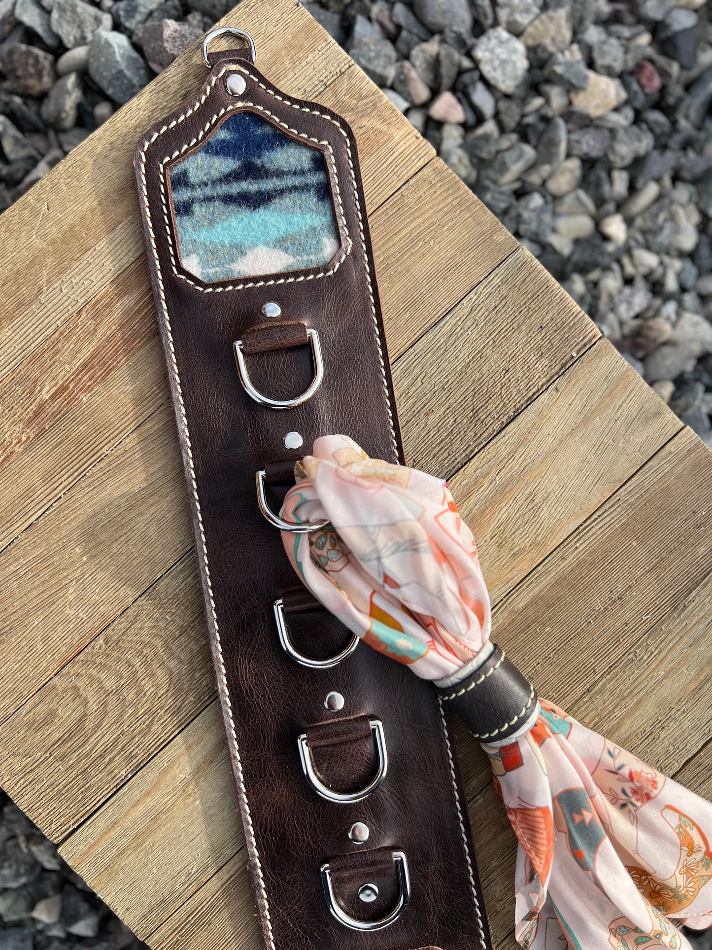 5 Ring Leather Wild Rag Holder