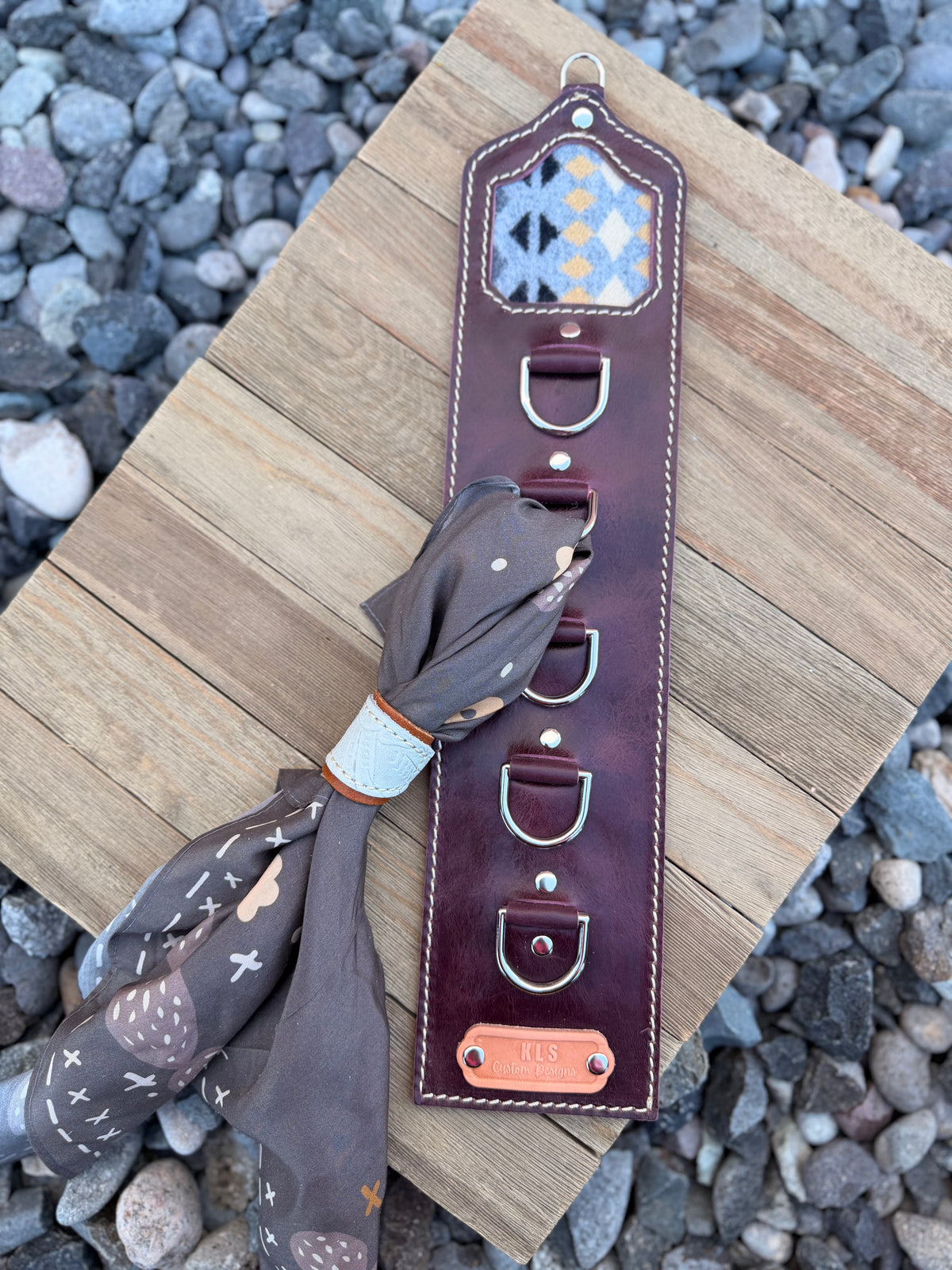 5 Ring Leather Wild Rag Holder