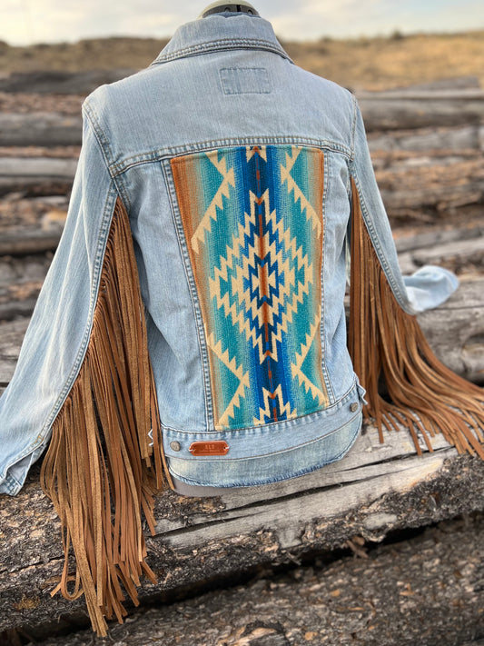 Fringe Jacket with Pendleton ~Ladies L