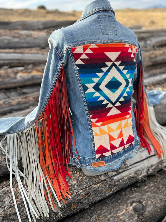 Fringe Jacket with Pendleton ~Ladies M