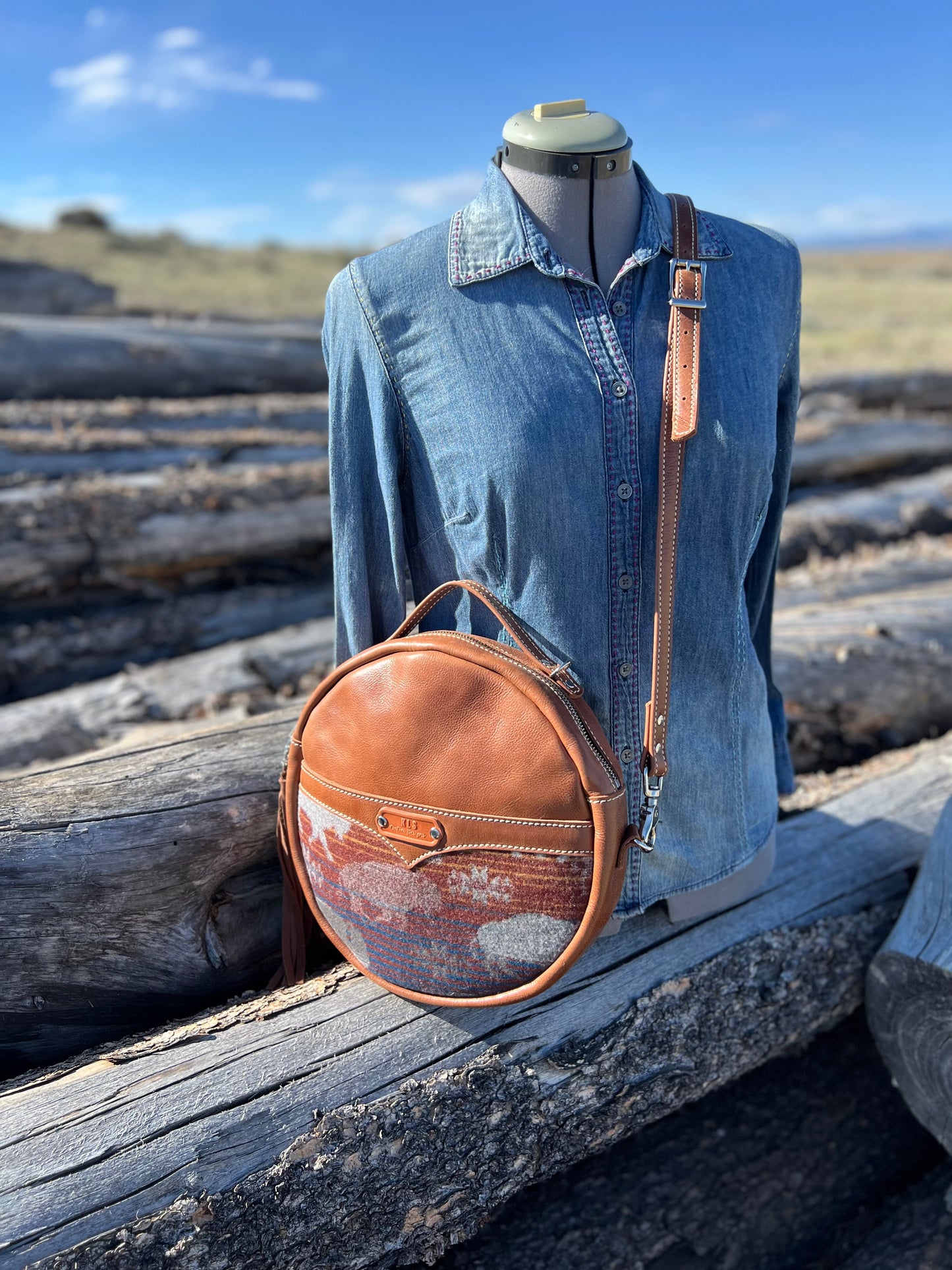 Canteen Bag - Leather + Pendleton
