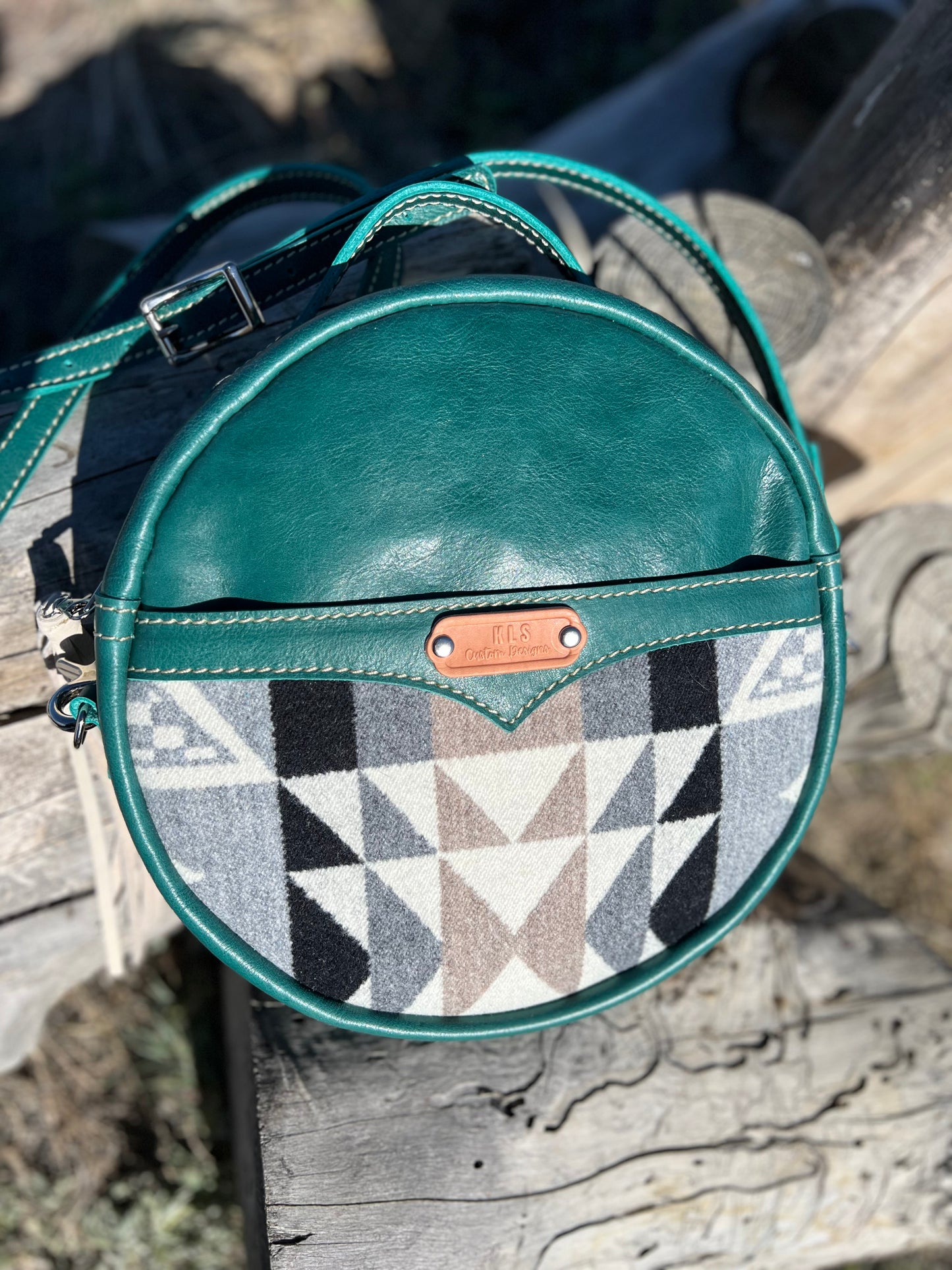Canteen Bag - Leather + Pendleton