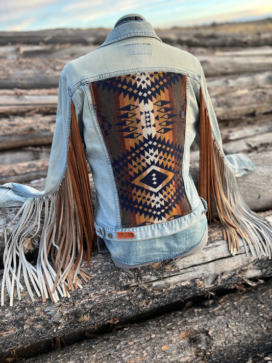 Fringe Jacket with Pendleton ~Ladies M