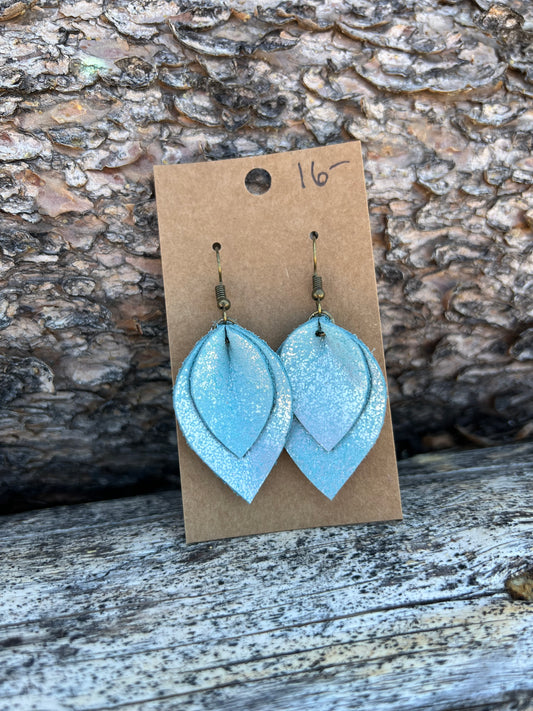 Leather Teardrop Earrings