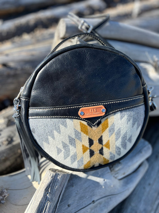 Canteen Bag - Leather + Pendleton